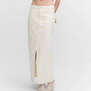 MANGO Slit Denim Maxi Skirt